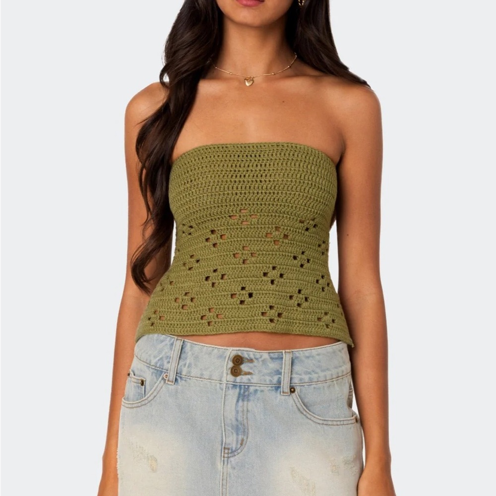 Mini Green Wrap Top with Tie Front
